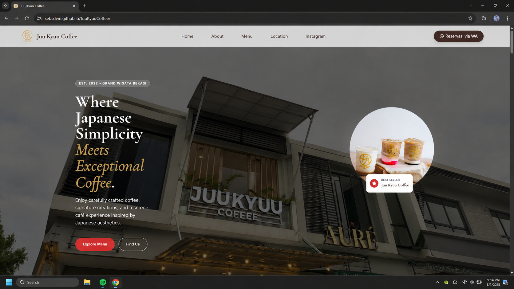 Juu Kyuu Coffee Website